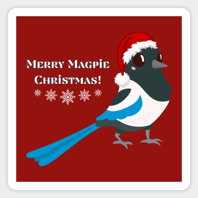 Merry Magpie Christmas Sticker by MagpieMoonUSA